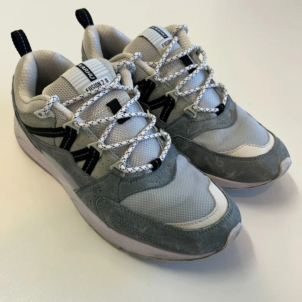 Karhu Fusion 2.0 Mens Size 10 Grey Suede Mesh Running Shoes F804148 Unisex